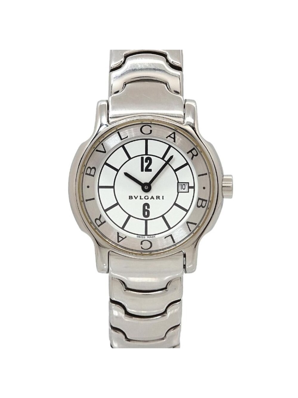 Bvlgari Solotempo Watch Date White Quartz Solo Tempo